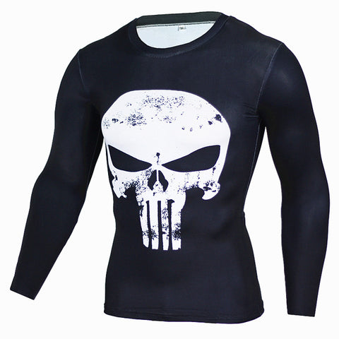 Punisher Compression Long Sleeve T Shirt - DC Marvel World