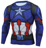 Captain America Compression Long Sleeve T Shirt - DC Marvel World