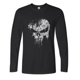The Punisher Faded Skull Long Sleeve T Shirt - DC Marvel World