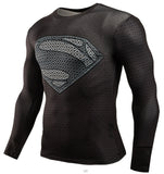 Black Superman Long Sleeved Compression T Shirt - DC Marvel World