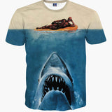 Deadpool vs Jaws T Shirt - DC Marvel World