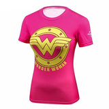 Wonder Woman Pink Compression T Shirt - DC Marvel World