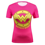 Wonder Woman Pink Compression T Shirt - DC Marvel World