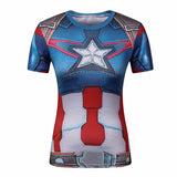 Captain America Women's Compression T Shirt - DC Marvel World