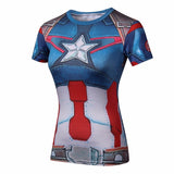 Captain America Women's Compression T Shirt - DC Marvel World