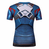 Captain America Women's Compression T Shirt - DC Marvel World